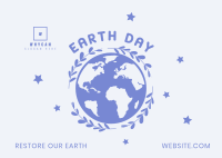 Restore Earth Day Postcard Design