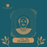 Greeting Grandfather Frame Instagram Post Design
