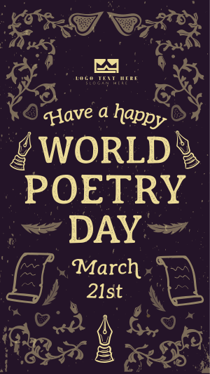 World Poetry Day Facebook story Image Preview