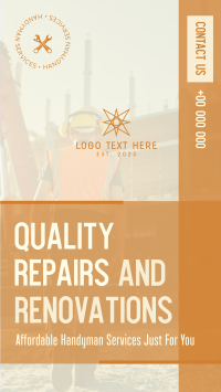 Quality Repairs and Renovations TikTok Video Design