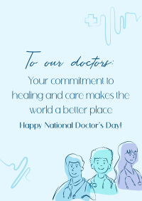Medical Doctors Lineart Poster Design