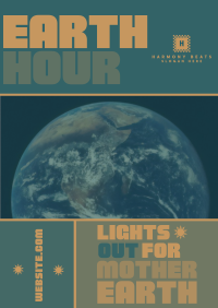 Mondrian Earth Hour Reminder Poster Design