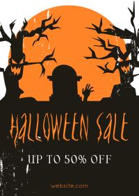Spooky Trees Sale Poster Design