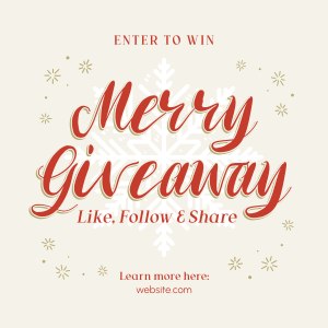 Merry Giveaway Announcement Instagram post Image Preview