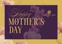 Mother's Day Pink Flowers Postcard Image Preview