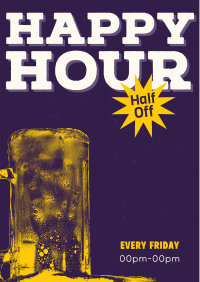 Retro Happy Hour Flyer Image Preview