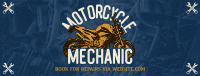 Retro Motorcycle Mechanic Facebook Cover Preview