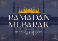 Mosque Silhouette Ramadan Postcard Image Preview