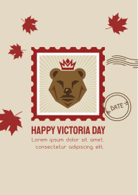 Victoria Day Bear Stamp Flyer Design