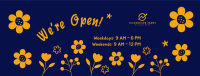 We're Open Flower Power Facebook Cover Image Preview