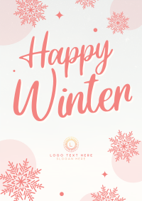 Simple Winterly Greeting Poster Design