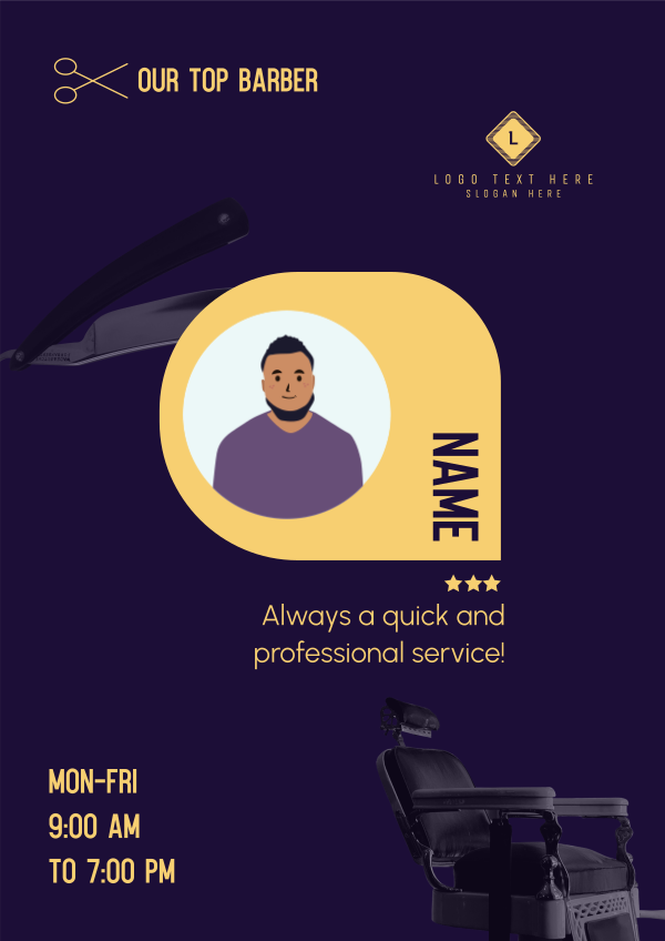 Top Barber Spotlight Flyer Design Image Preview