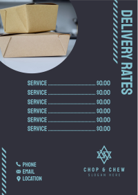 Delivery Service Menu Design