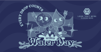 Cartoon Water Day Facebook Ad Design