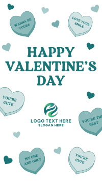 Valentine Candy Hearts Facebook Story Design