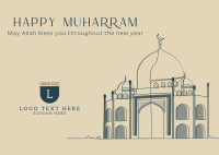 Minimalist Mosque Postcard Image Preview