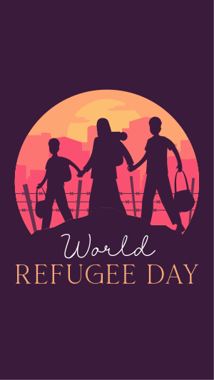 Refugees Silhouette Facebook story Image Preview