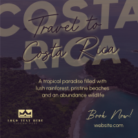 Travel To Costa Rica Instagram Post Design