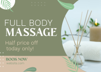 Massage Promo Postcard Design