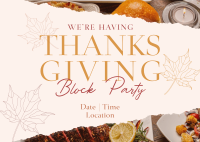Elegant Thanksgiving Party Postcard Design
