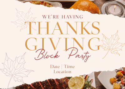 Elegant Thanksgiving Party Postcard Image Preview