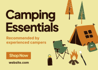 Quirky Outdoor Camp Postcard Design