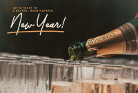 New Year Bubbly Toast Pinterest Cover Image Preview