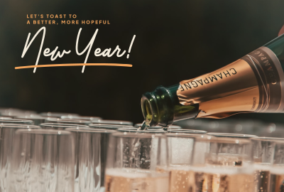 New Year Bubbly Toast Pinterest board cover Image Preview