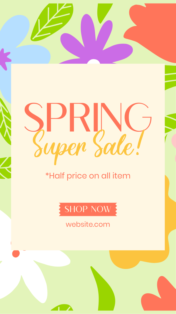 Spring Has Sprung Sale Facebook Story Design
