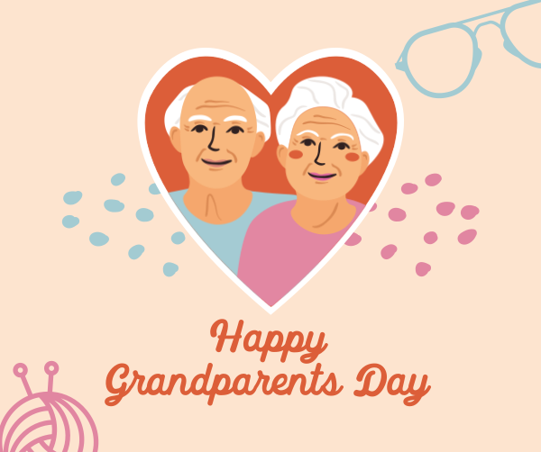 Heart Grandparents Greeting  Facebook Post Design Image Preview