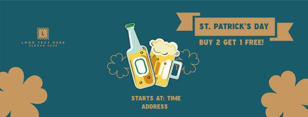 Saint Patrick Beer Illustration Facebook Cover Design Image Preview