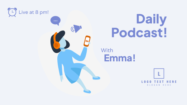 Live Daily Podcast Facebook Event Cover Design Image Preview