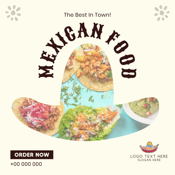 The Best In Town Taco Instagram Post Design Image Preview