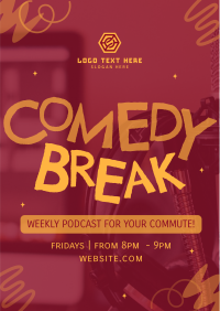 Comedy Break Podcast Flyer Design