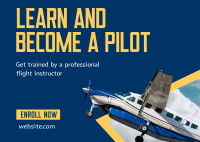 Flight Training Program Postcard Design