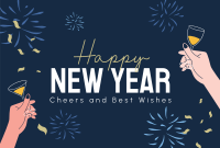 New Year Toast Greeting Pinterest board cover Image Preview