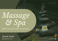 Zen Massage Services Postcard Design
