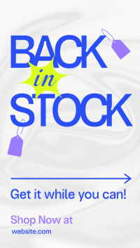 Back In Stock Minimalist TikTok Video Image Preview