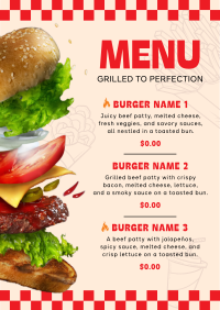 Retro Special Burger Menu Preview