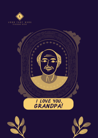 Greeting Grandfather Frame Poster Design