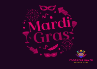 Mardi Gras Festival Postcard Image Preview