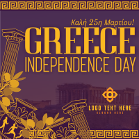Greece Independence Day Patterns Instagram Post Design