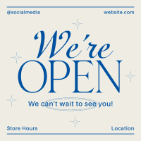 Minimalist We're Open Instagram Post Preview