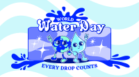 Cartoon Water Day Facebook Event Cover Design