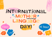 Doodle International Mother Language Day Postcard Image Preview