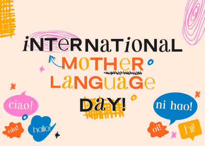 Doodle International Mother Language Day Postcard Image Preview