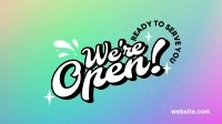 We're Open Funky Facebook Event Cover Image Preview