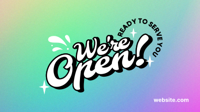 We're Open Funky Facebook event cover Image Preview