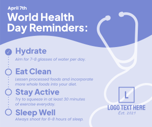Healthy Checklist Facebook post