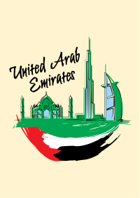 UAE City Scribbles Flyer Design